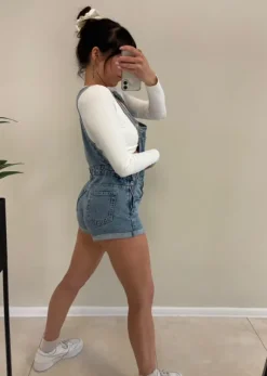 Ogrodniczki jeansowe Cropp vintage denim short overalls Y2K S/36