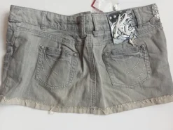 R. 38 Nowe spódniczka mini Grey szary kolor cekiny metalowe ozdobny River island sale 70 off