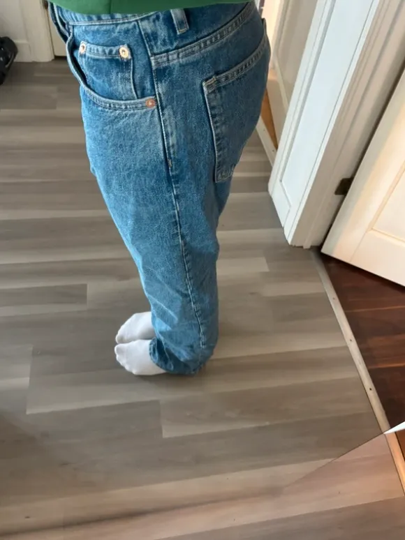 Raka blå jeans