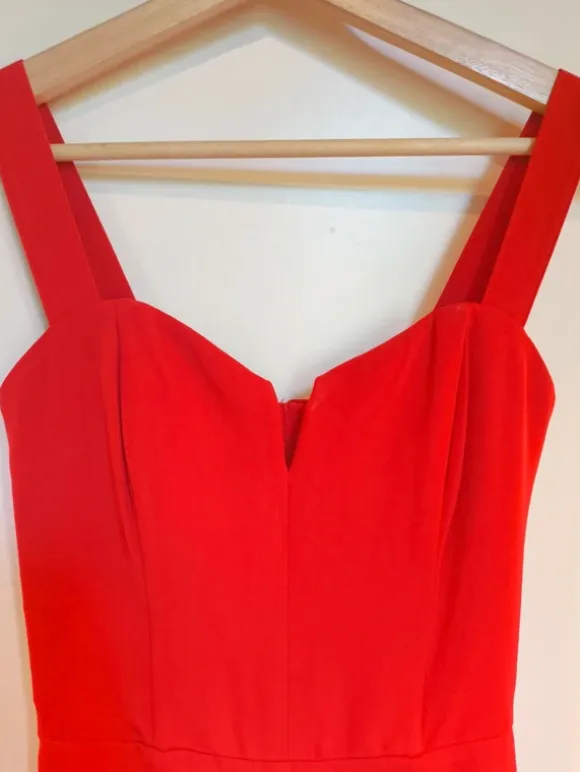 Röd snygg byxdress, H&M stl 38