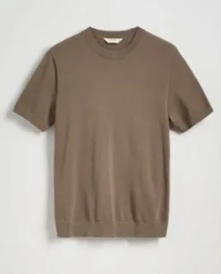 Reserved Koszulka Sweter z krótkim rękawem Bawełna 100% Brązowy M