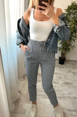 Reserved spodnie vichy kratka gingham wysoki stan 38 nowe z metką