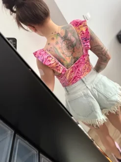 Różowe body w kwiaty 🌺💖