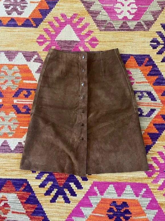 Smuk 70er Ruskindsnederdel - 70s suede skirt vintage