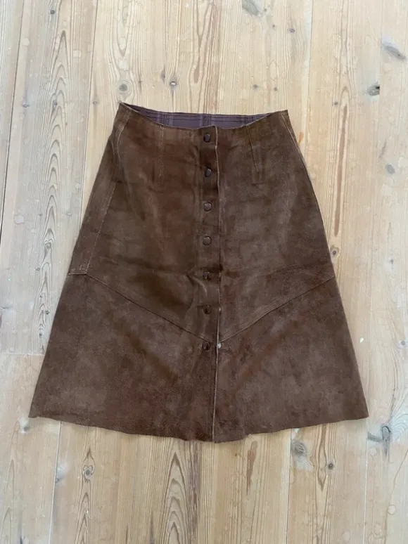Smuk 70er Ruskindsnederdel - 70s suede skirt vintage