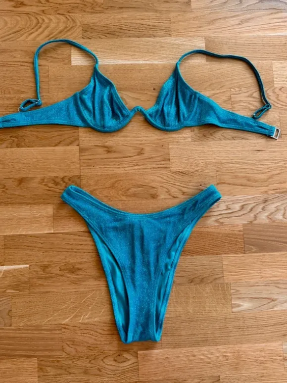 South Beach bikini – metallic turkos