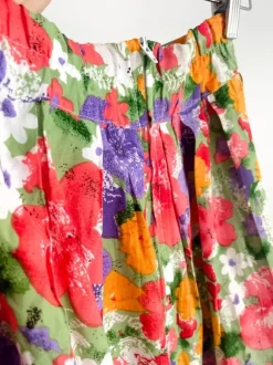 Spódnica midi vintage floral kwiaty retro wiskoza kieszenie S/M