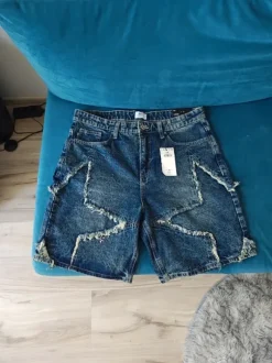 Spodenki loose dżinsowe Cropp star streetwear jeans baggy