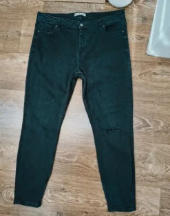Spodnie damskie jeansowe skinny denim co elastyczne wysoki stan czarne rurki 48 4xl plus size