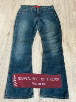 Spodnie dżinsowe dżinsy dzwony levis 515 bootcut flared jeans washed denim vintage y2k sk8