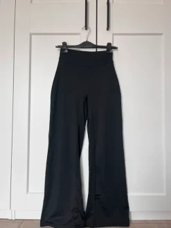 Spodnie do yogi materiałowe wide leg loose yoga pants high waist push up S