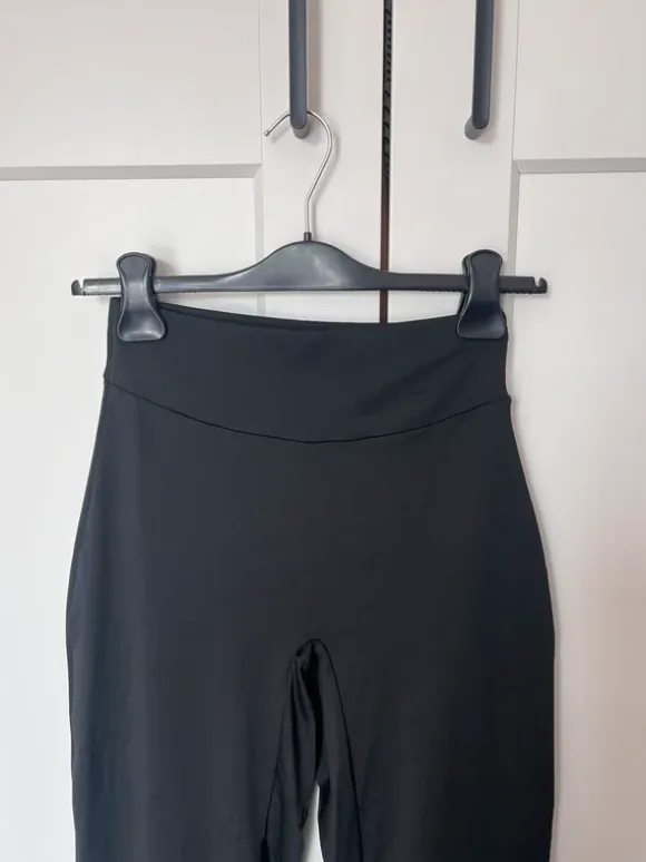 Spodnie do yogi materiałowe wide leg loose yoga pants high waist push up S