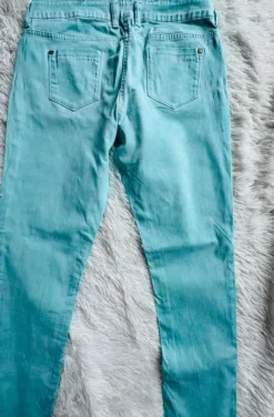 Spodnie Esmara L 40 modne wygodne miętowe turkusowe elastyczne bawełna casual kobiece impreza