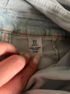 Spodnie jeansy mom jeans ciążowe XS z pasem