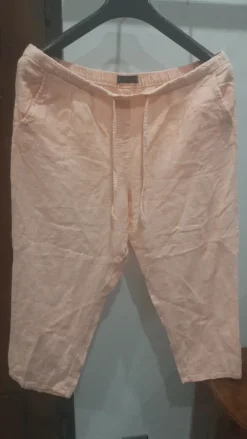 Spodnie materiałowe rybaczki Marks&Spencer, rozm 44,len,gumka, koralowe