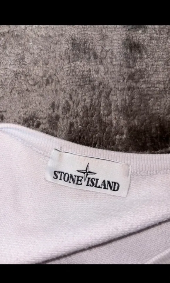 Stone Island sweatshirt – vit – klassisk badge