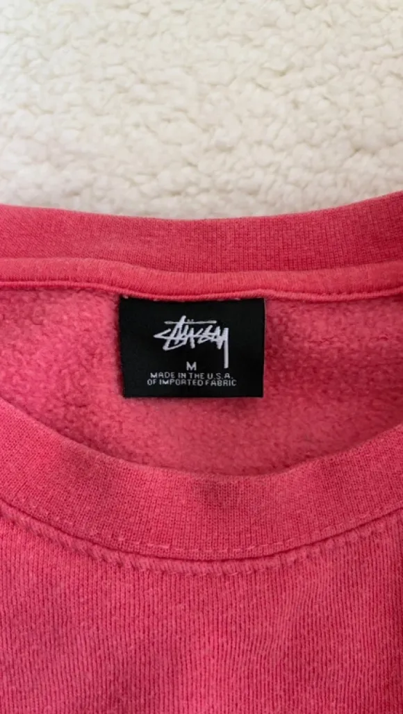 Stüssy Pink Stock Logo Hoodie | Haftowane Logo | Boxy Fit | Rozmiar M