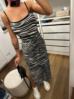 Sukienka basicowa casualowa maxi długa we wzory print zebra classy girl 40/L
