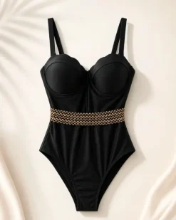 Svart elegant baddräkt