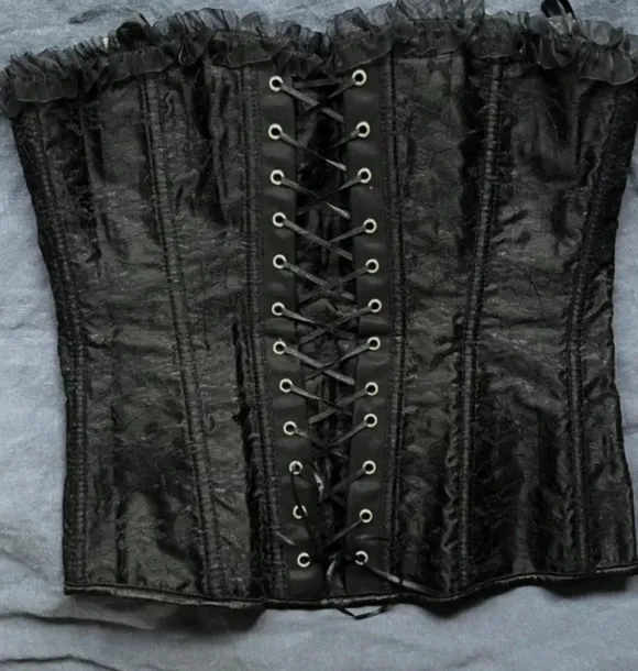 Svart goth Korsett