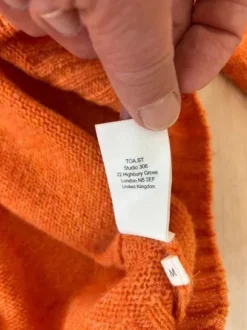 Toast Crew neck wool sweater colour clementine