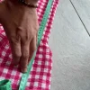Trendy szerokie spodnie kolorowe z falbanką m w kratkę Vichy viralowe