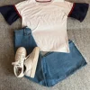 T-shirt falbany rękawy oversize M/S basic premium