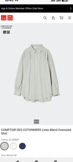Uniqlo linen blend oversize shirt