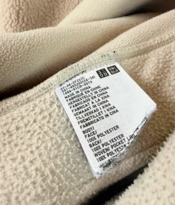 Uniqlo wiosenna / jesienna Kurtka Polarowa Teddy Sherpa Beżowa Kremowa Ciepła S M