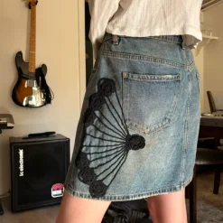 upcycled denim nederdel