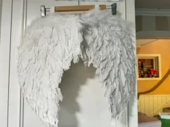 Utklädning, ängelvingar och gloria på diadem