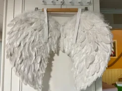 Utklädning, ängelvingar och gloria på diadem