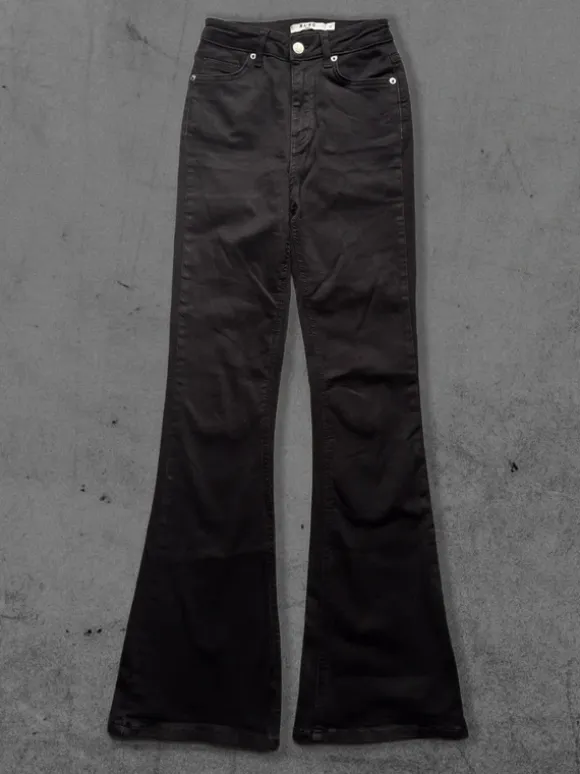 Vintage Black Flare Jeans High Waisted Dzwony