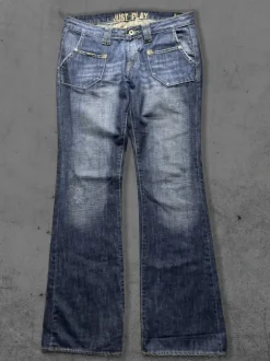 Vintage Bootcut Jeans Flare Bootcut Distressed Gorpcore y2k swag workware