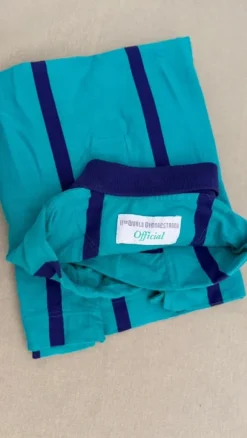 Vintage 90s Polo Shirt – Gymnaestrada Official – Teal/Purple – Size S