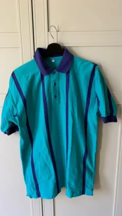 Vintage 90s Polo Shirt – Gymnaestrada Official – Teal/Purple – Size S