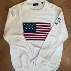 Vit Stickad Gant USA tröja