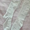 Vita knästrumpor med spets , kawaii, coquette, dollette, balletcore, lolita