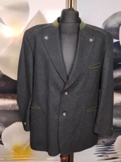 Wełniana marynarka Michel Luzzi – styl bawarski / Loden ,vintage,folk,roz.27,zestaw do 20% taniej