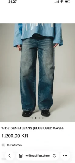 White coffee jeans