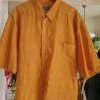 Yellow orange button up