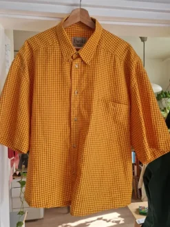 Yellow orange button up