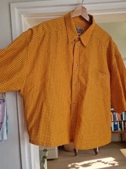 Yellow orange button up