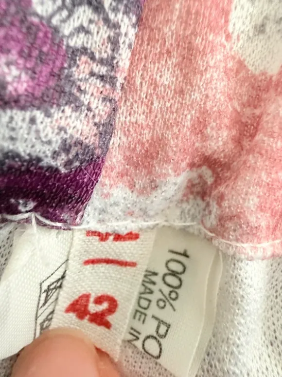 Y2K plisseret nederdel i pink/lilla mønster
