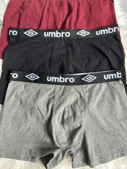 Zestaw 3-pak Bokserki Męskie Umbro | Rozmiar L | Nowe | Bordowy Szary Czarny